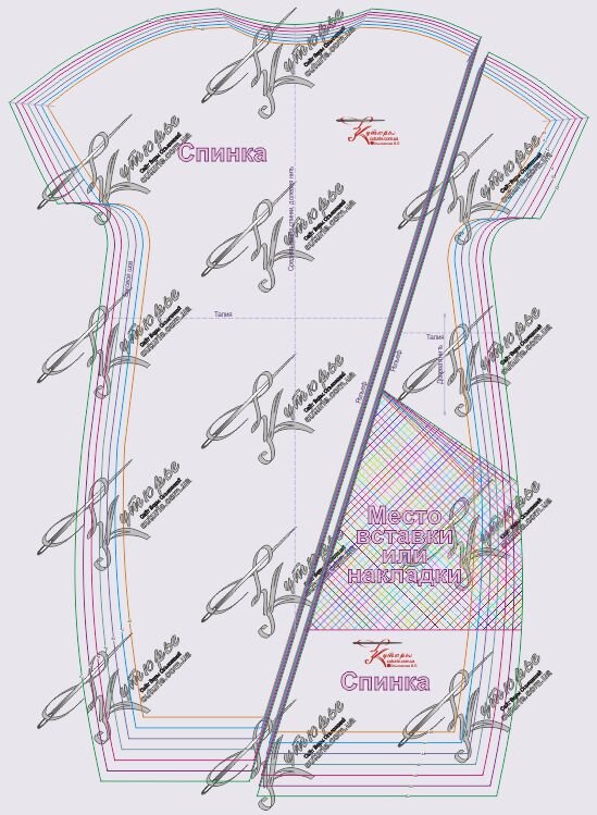 Выкройка спинки платья оверсайз