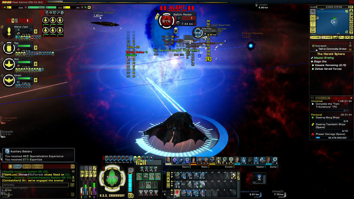 Мощным потоком фазеров жарим инопланетную нечисть.