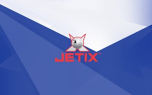 Логотип Jetix на фоне символичных цветов