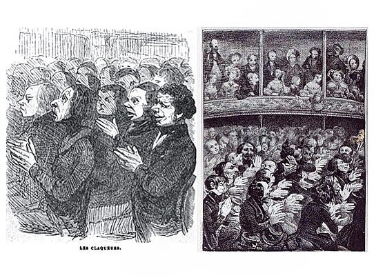 Французские гравюры про клакёров  1840-х годов