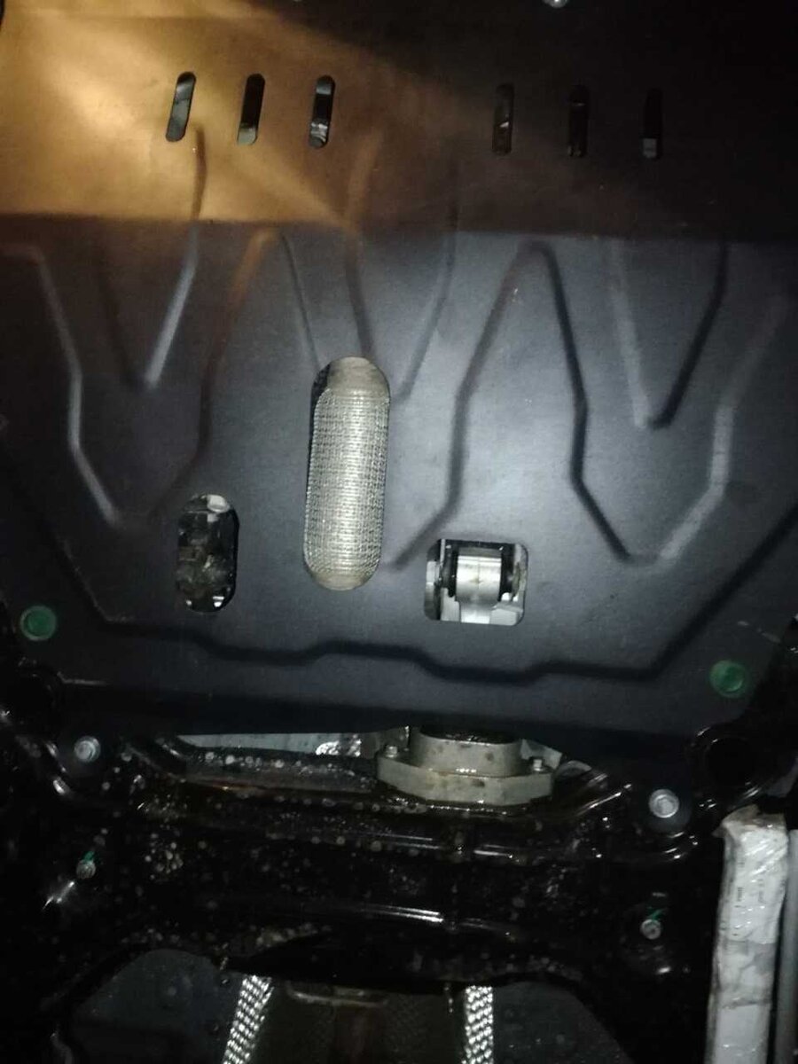 Установленная защита двигателя и коробки.