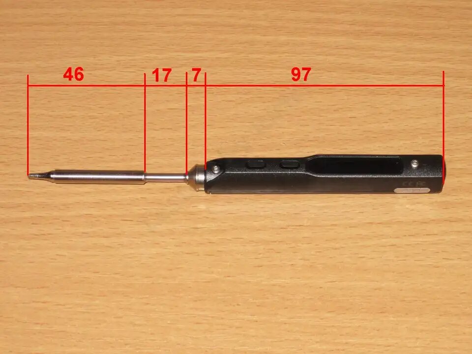 TS-100 с размерами с отдельным блоком питания