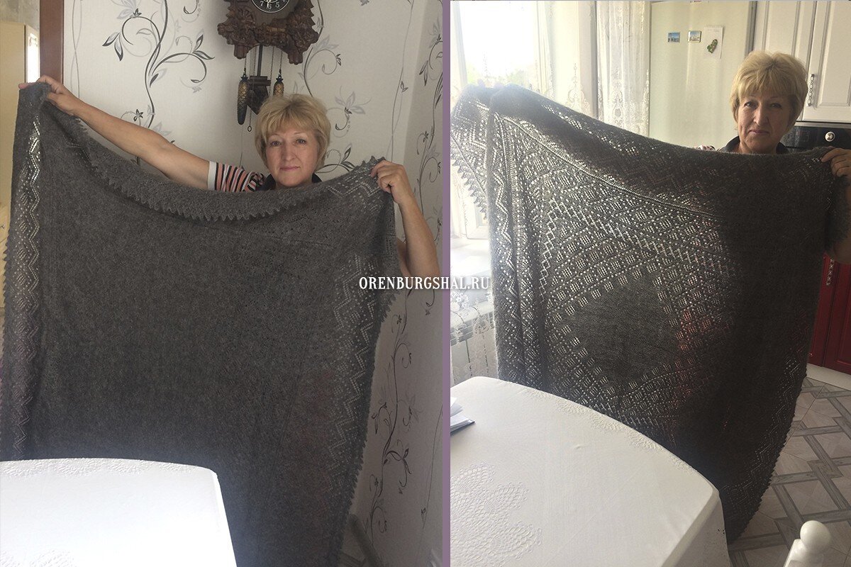 Сложность узора и тип изделия влияют напрямую. Размер двух изделий приблизительно сопоставим, но из-за сложности узора платок справа вяжется дольше