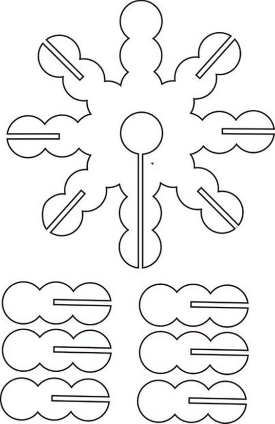 Объемная снежинка шаблон. Снежинка из картона объемная. Трафарет объемной снежинки. Снежинки объемные из картона трафарет. Прафареты для объёмных снежинок.