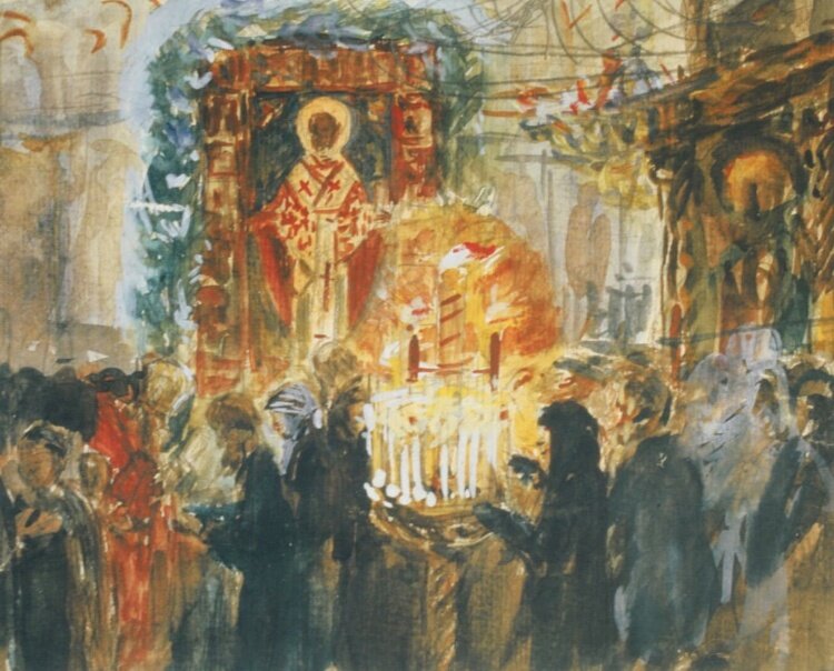 Аркадий Пластов "Зимний праздник (Никола)"