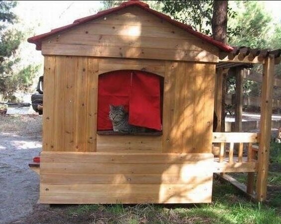 Большой деревянный дом для кошки, фото с сайта 4.bp.blogspot.com  Источник: https://7dach.ru/MarinaGerasimenko/uyutnye-domiki-dlya-koshek-6679.html
