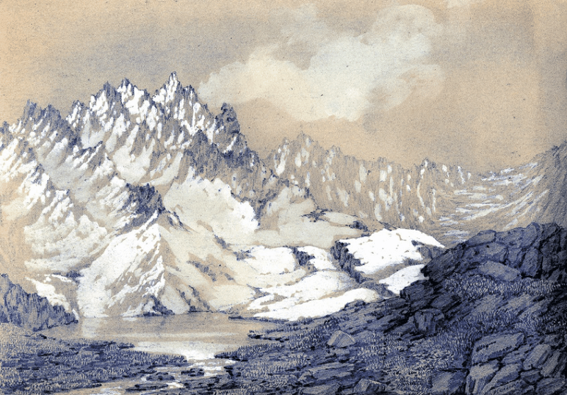 Рисунки П. Кошарова из альбома путешествия на Тянь-Шань, 1857г. Научный архив РГО.