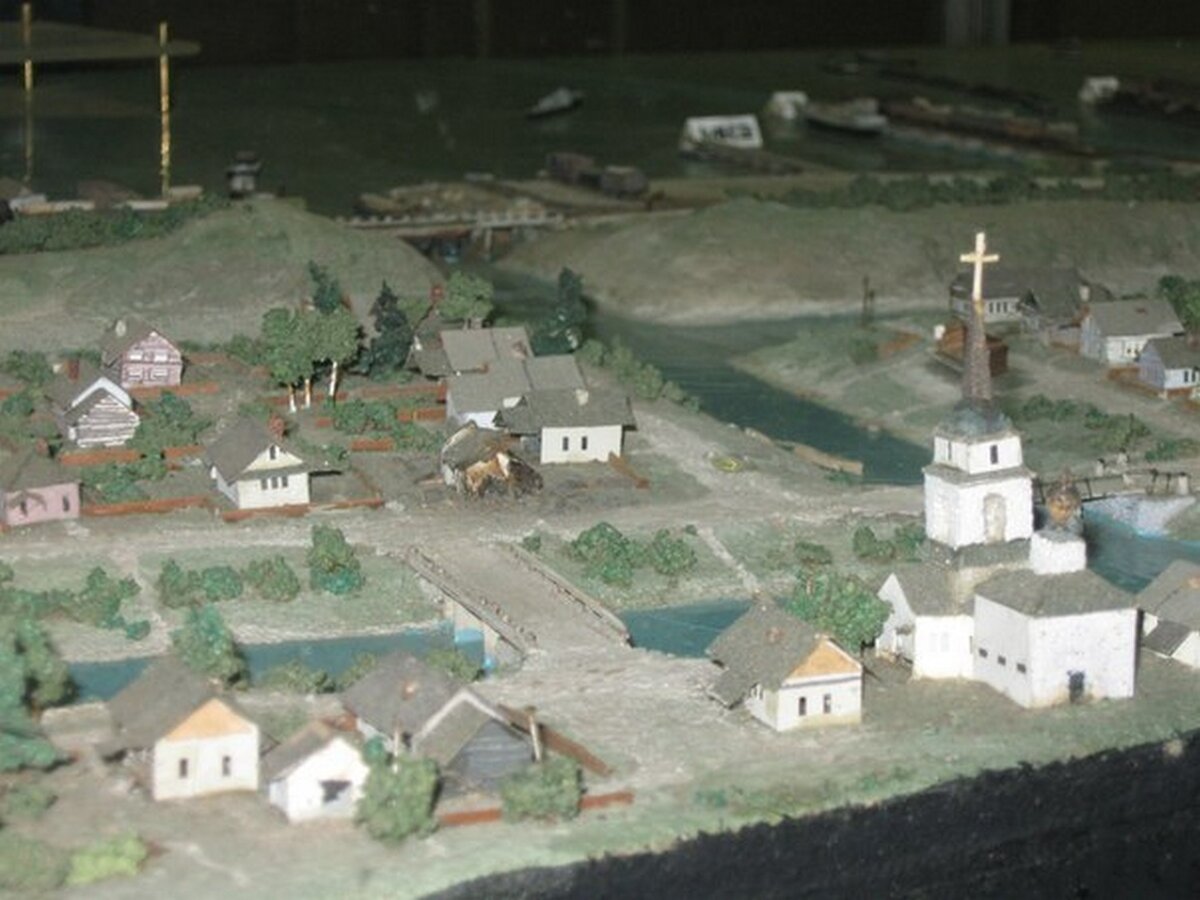 Фрагмент макета из старого музея в Кобоне (утрачен). Источник фото: https://vk.com/proryv_blokady_leningrada