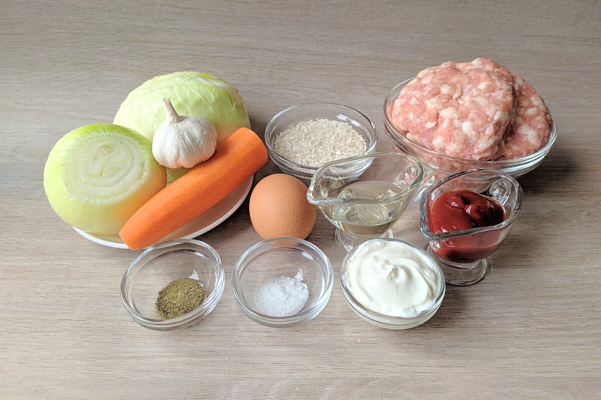 ингредиенты для приготовления ленивых голубцов 