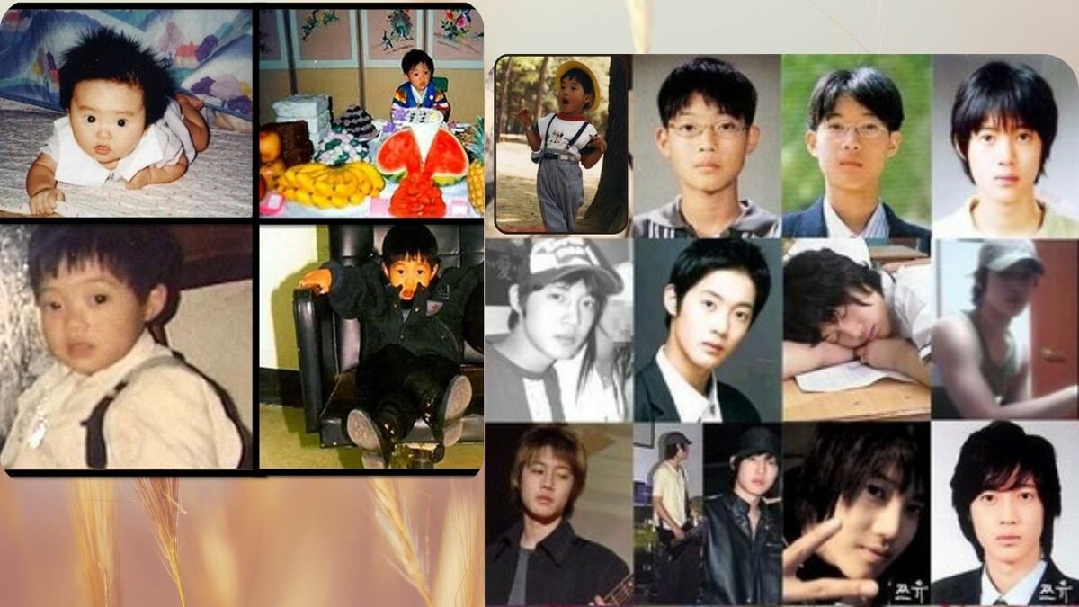 Ким Хён Джун - коллаж фото, детство и молодость)))