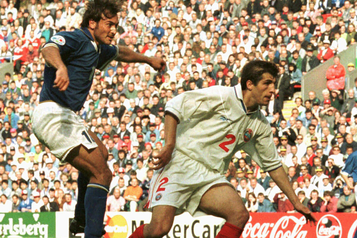 Евро-96 Италия-Россия 2:1. Казираги против Тетрадзе.