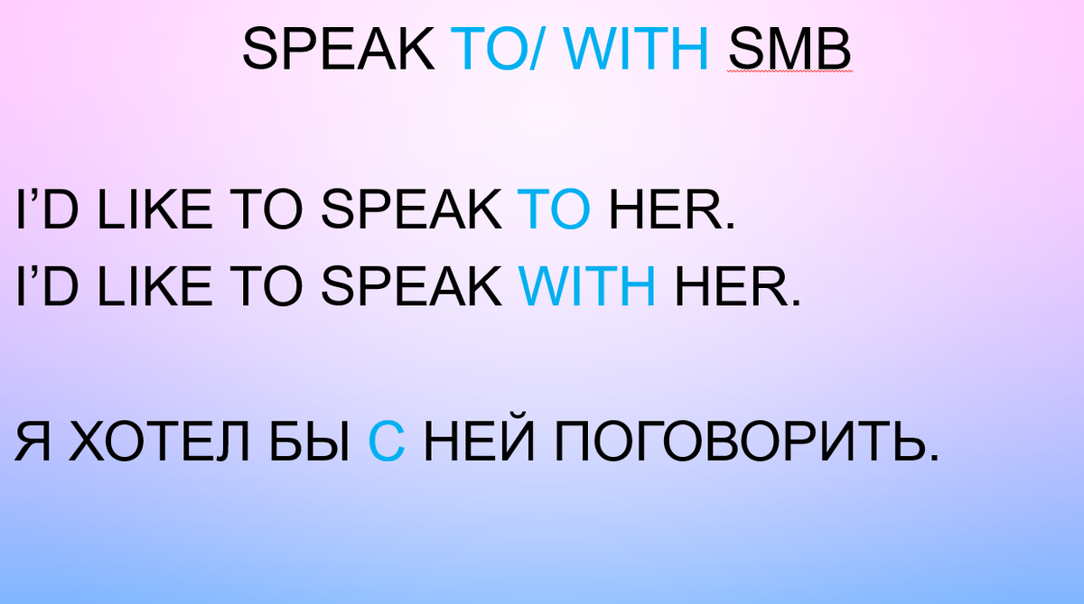 Предлоги с глаголом "speak"