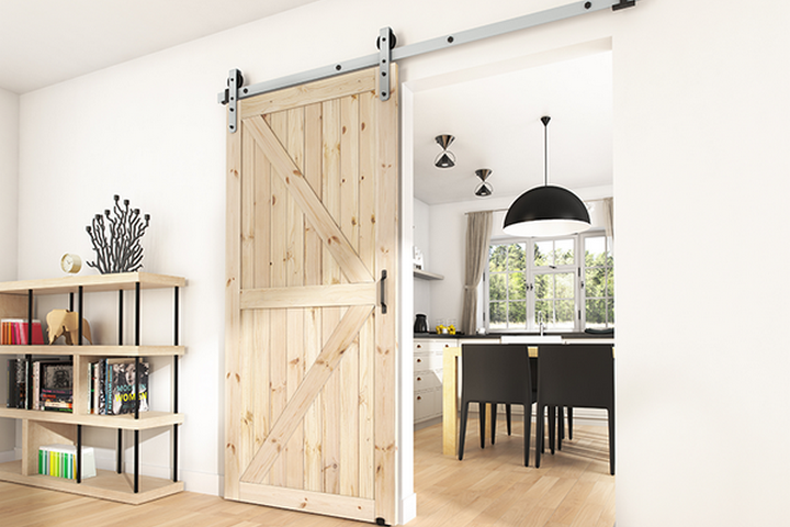 Амбарная дверь в скандинавском стиле