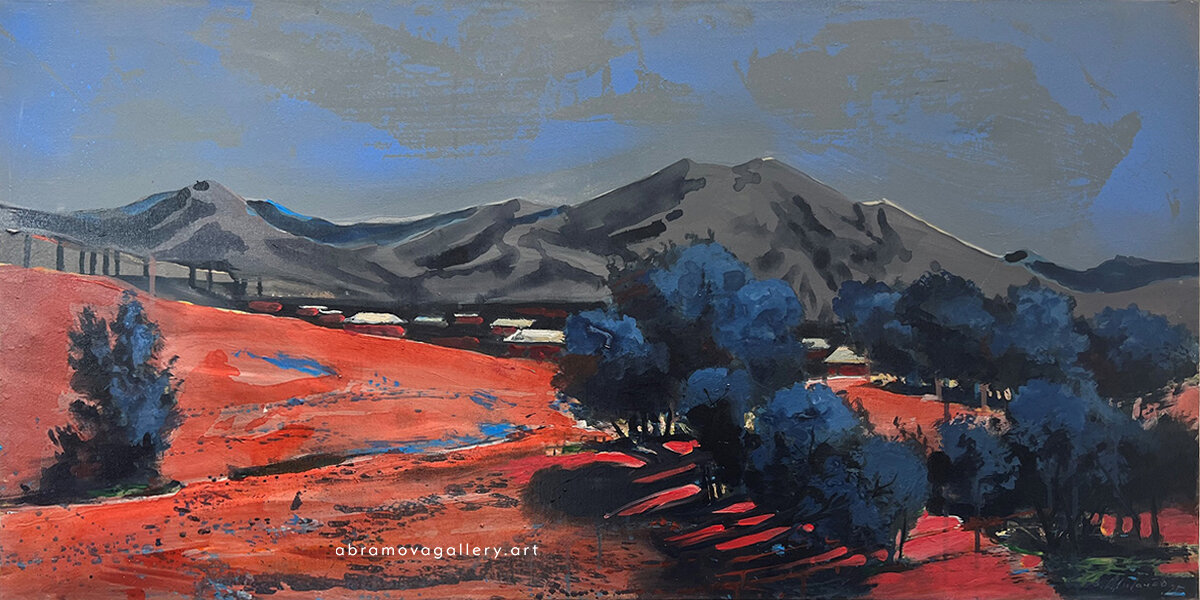 Пейзаж 22-05. Холст, акрил, 50 х 100 см 