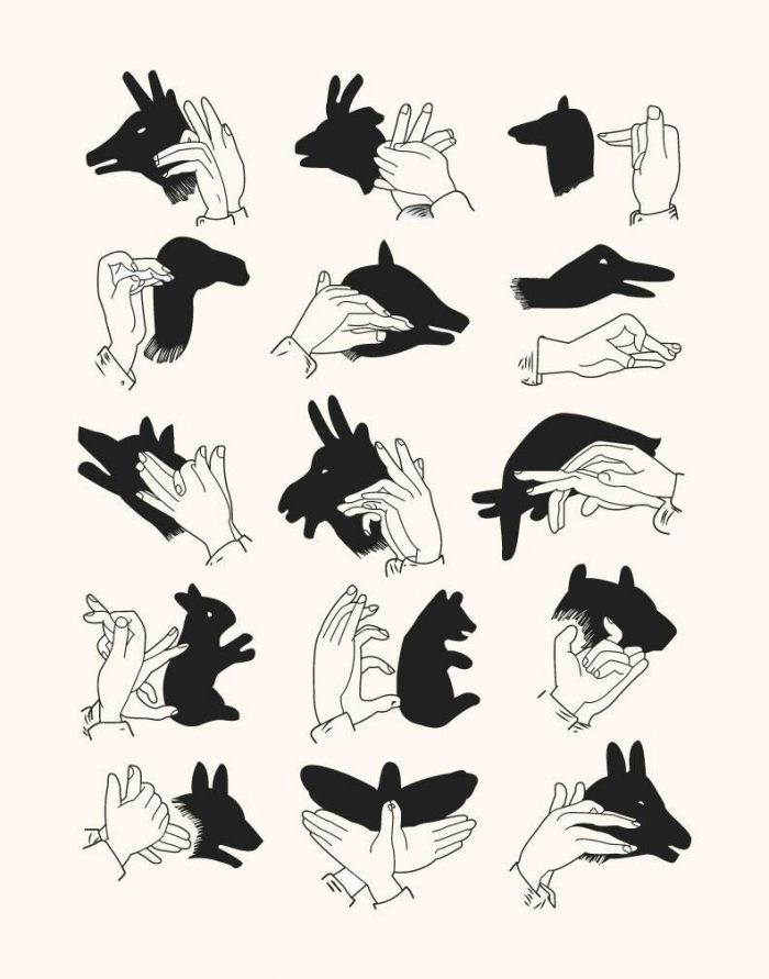 Варианты теней руками