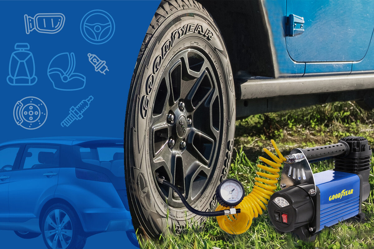 Компрессор для шиномонтажа. Goodyear car Accessories. Какой компрессор нужно для шиномонтажа.