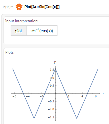 ArcSin[Cos[x]]