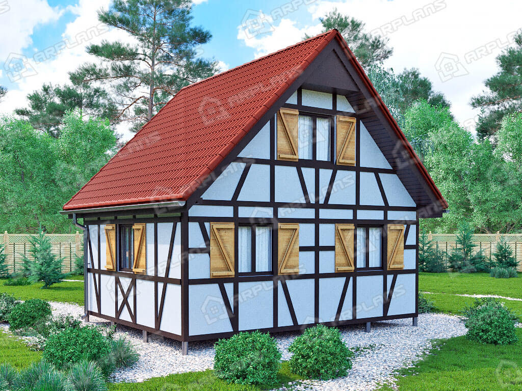 Фото 2 каркасного дома 5х6 с мансардой. Источник arplans.ru Проект И-015