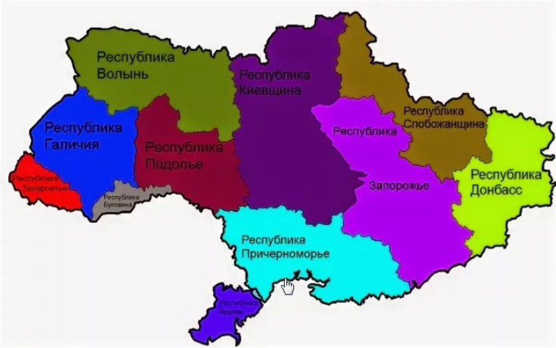 Карта украинской республики
