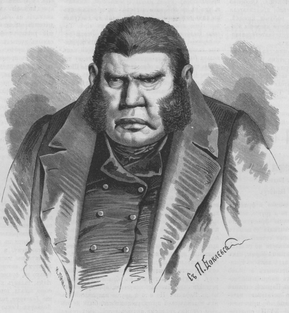 Михаил Собакевич. Иллюстрация П. Боклевского, 1875 год