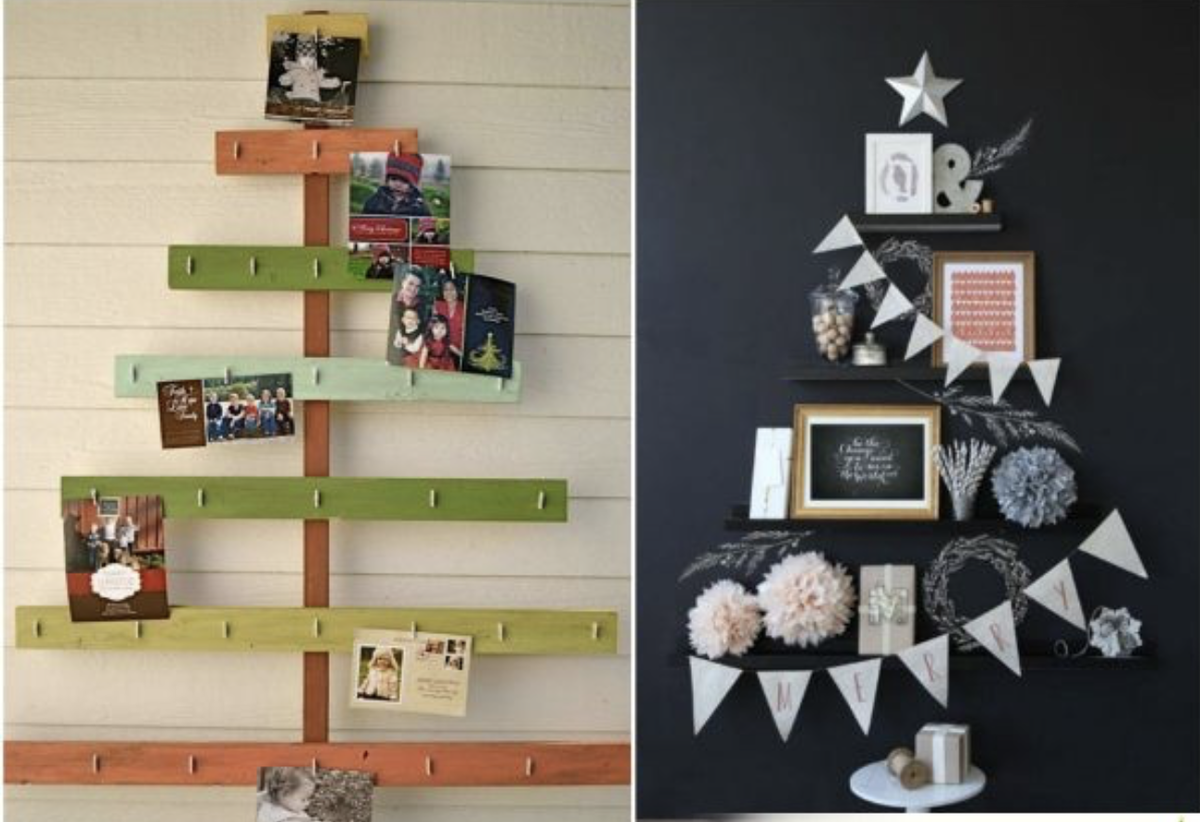 Елка из полочки для фотографий с лучшими моментами года 2019-2020 