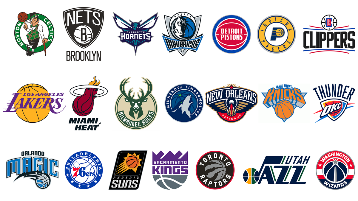 Часть логотипов команд NBA