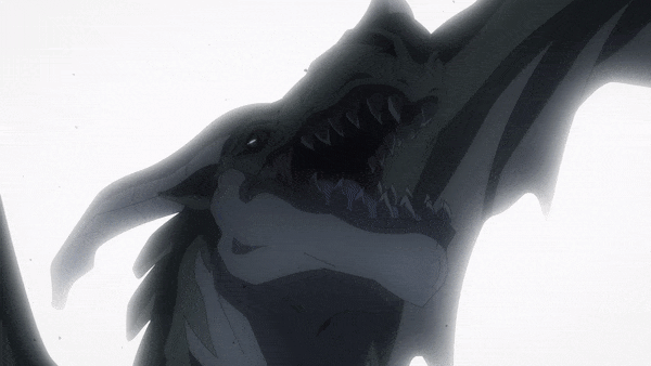 ГИФ'ка из аниме: дракон рассыпался.