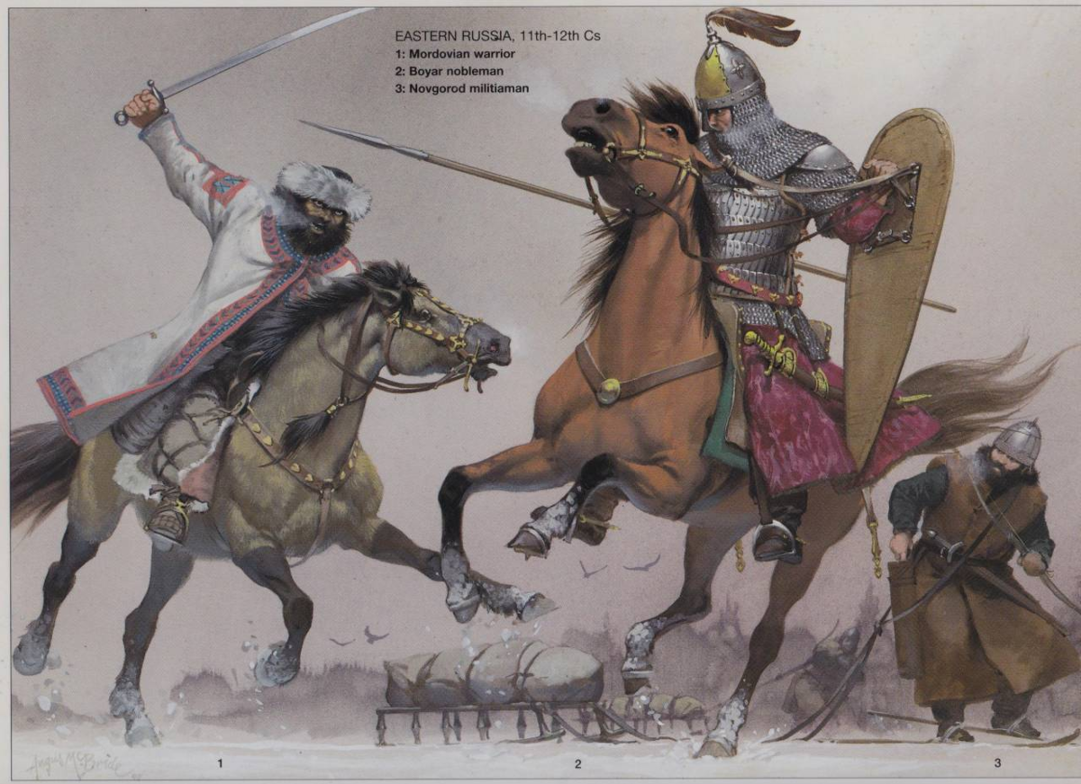 Ангус МакБрайд. Мордовский воин нападает на русского витязя. 