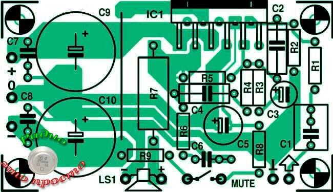 Печатная плата усилителя