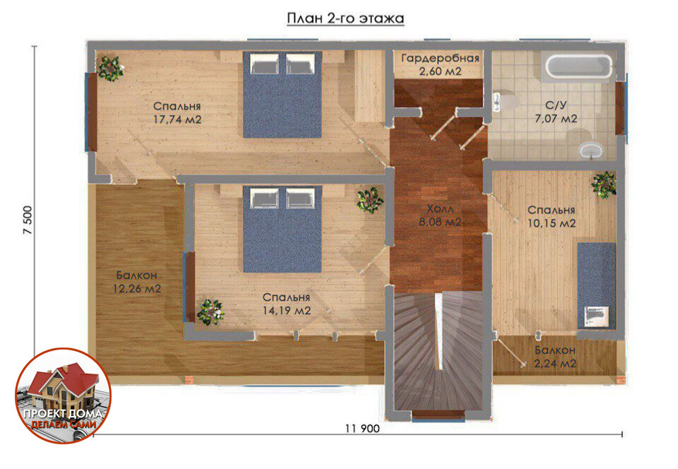 Современный двухэтажный дом с односкатной кровлей и террасой на втором этаже, площадью 155 м². Обзор ??