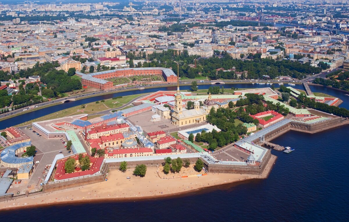 Санкт Петербург Петропавловская крепость с птичьего полета