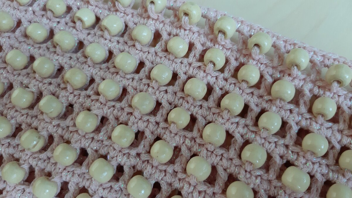 Узор крючком с бусинами @anna_gri_handmade При копировании материалов ссылка на источник обязательна!