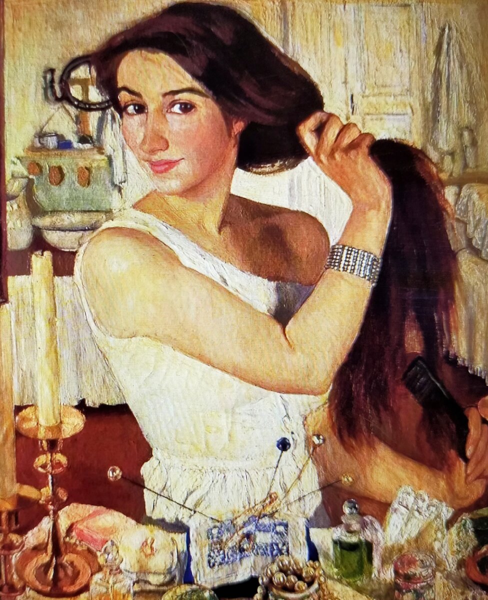 За туалетом. Зинаида Серебрякова (фото с выставки).