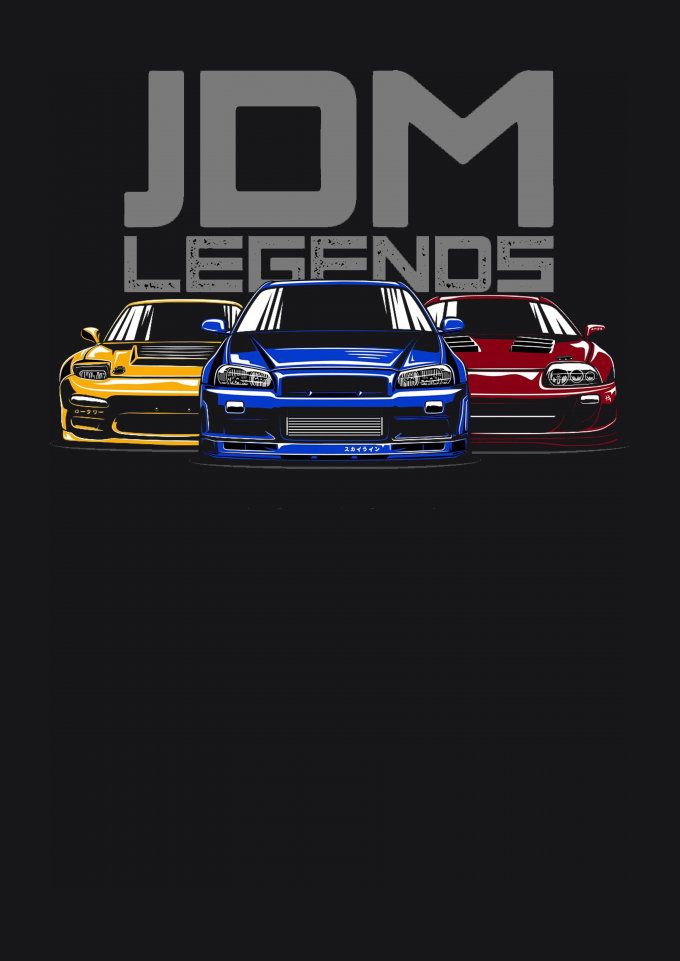 Mazda Rx7, Nissan Skyline R34, Toyota Supra 