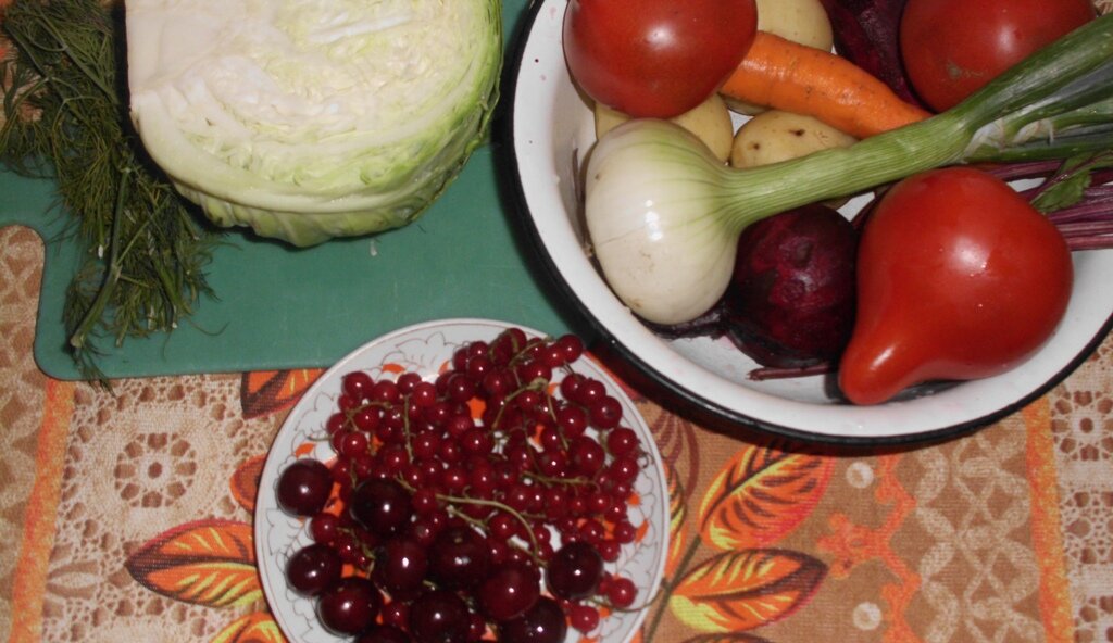 Ингредиенты для приготовления летнего украинского борща. Личное фото автора блога Житейская проза