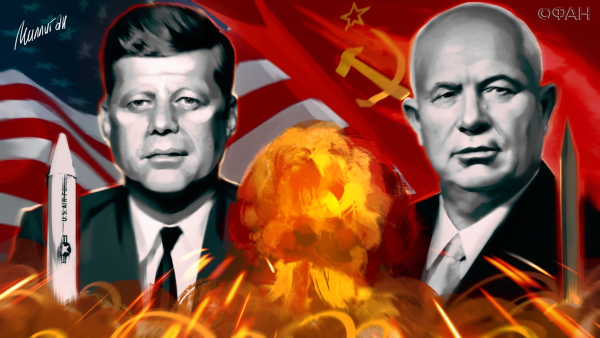 Иллюстрация с лидерами США и СССР периода Карибского кризиса (Из открытых источников) 