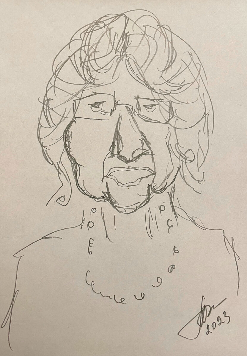 Аваков Владимир автор карандаш (шарж - Лия Ахеджакова) 2023 г.