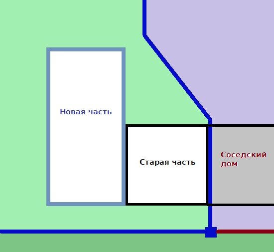 Схема дома и пристройки.