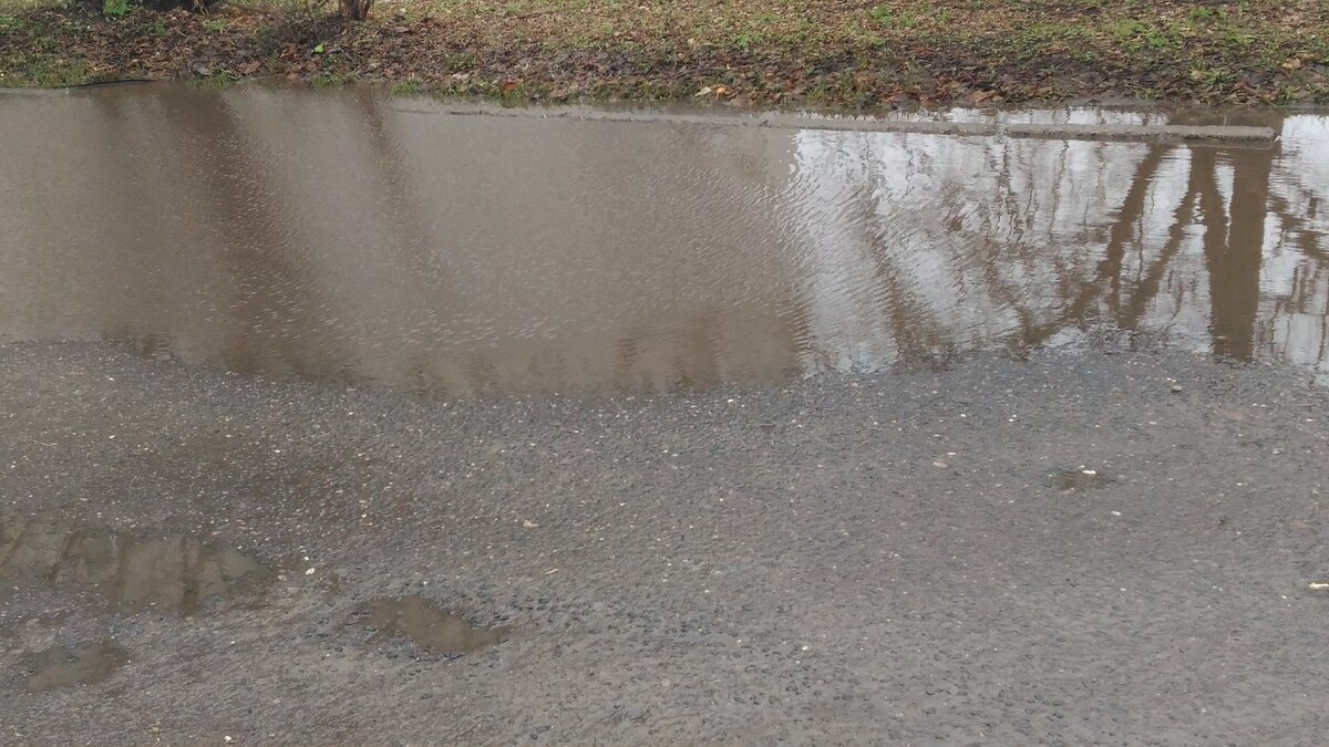 Вот такие лужи у нас на дорогах. И это еще не самая большая . Хотя делают их каждый год. Я име
