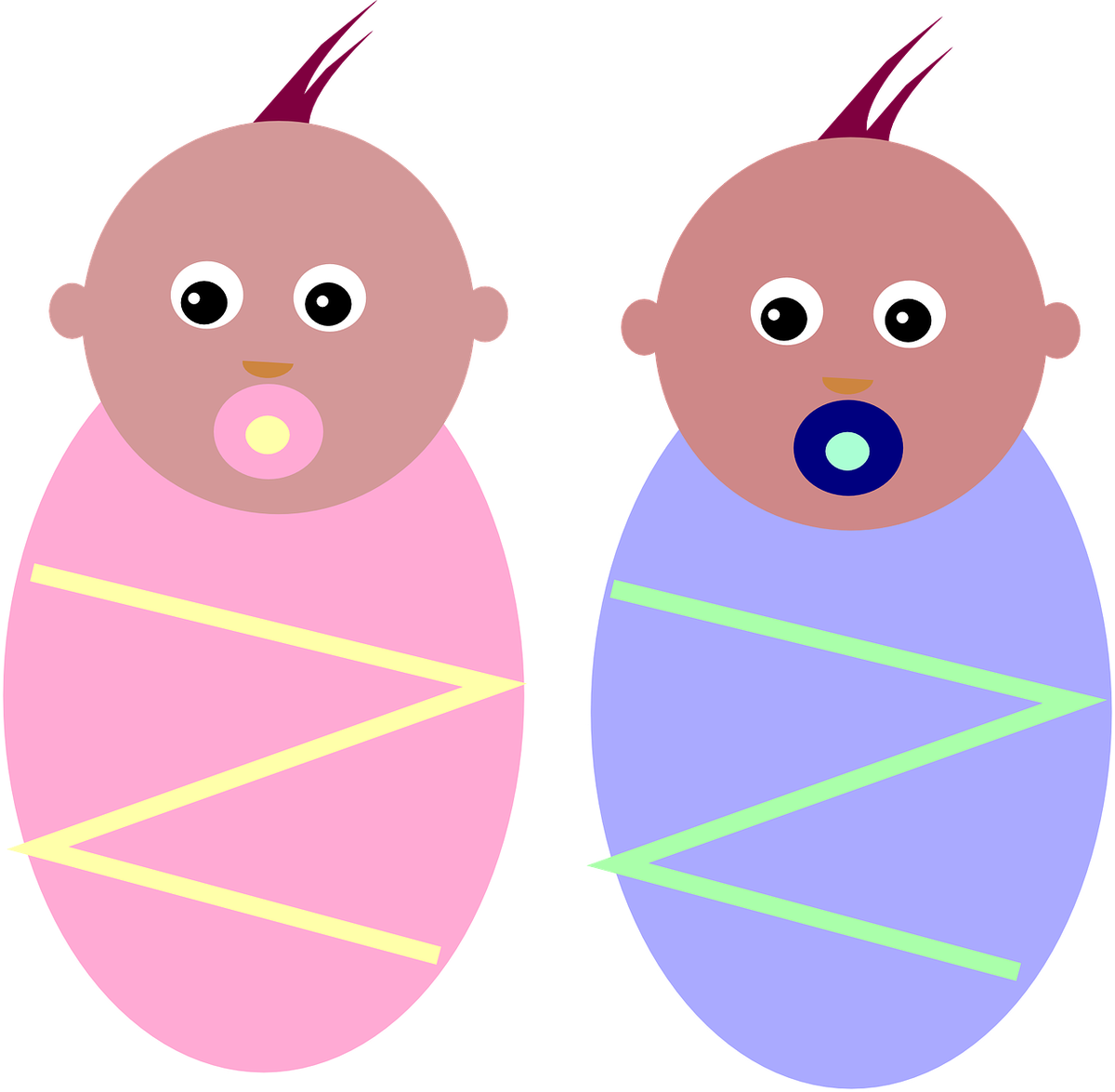 pixabay.com/ru/vectors/ребенка-близнецы-завернутые-307900/