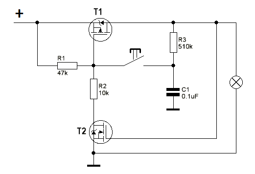 Ключ питания на полевом транзисторе схема