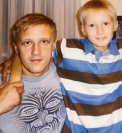 Сергей Горобченко с первым сыном Глебом