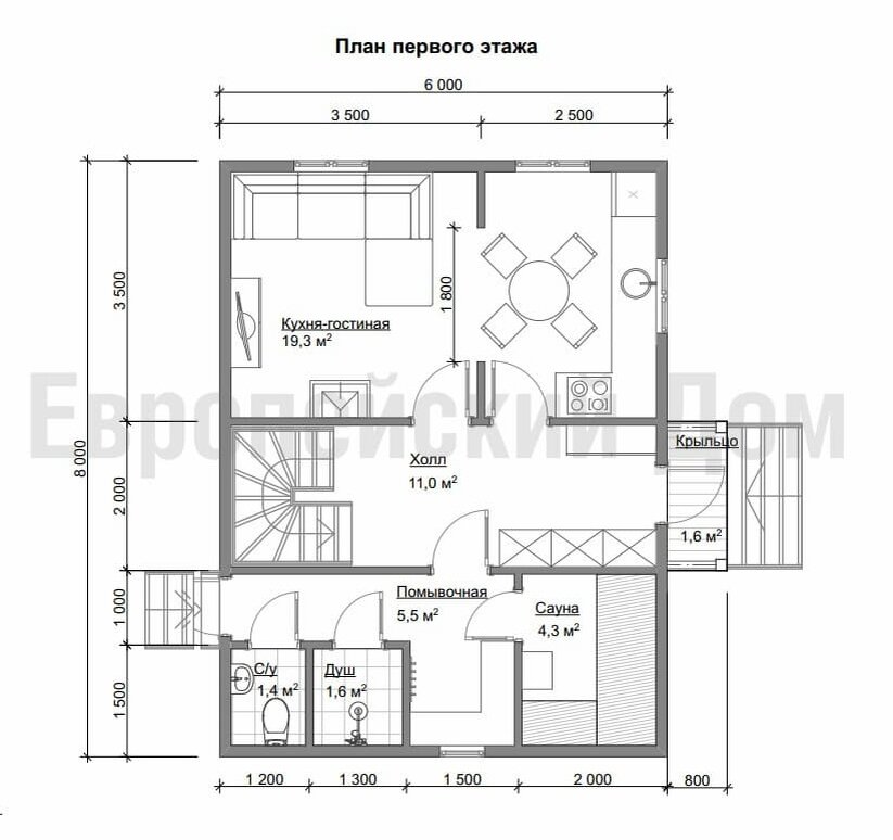 Дом 6х8 с с отличной планировкой для вашей семьи