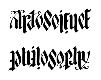 Асимметричный листовертень Art&Science/Philosophy (поворот на 180° дает другое прочтение)