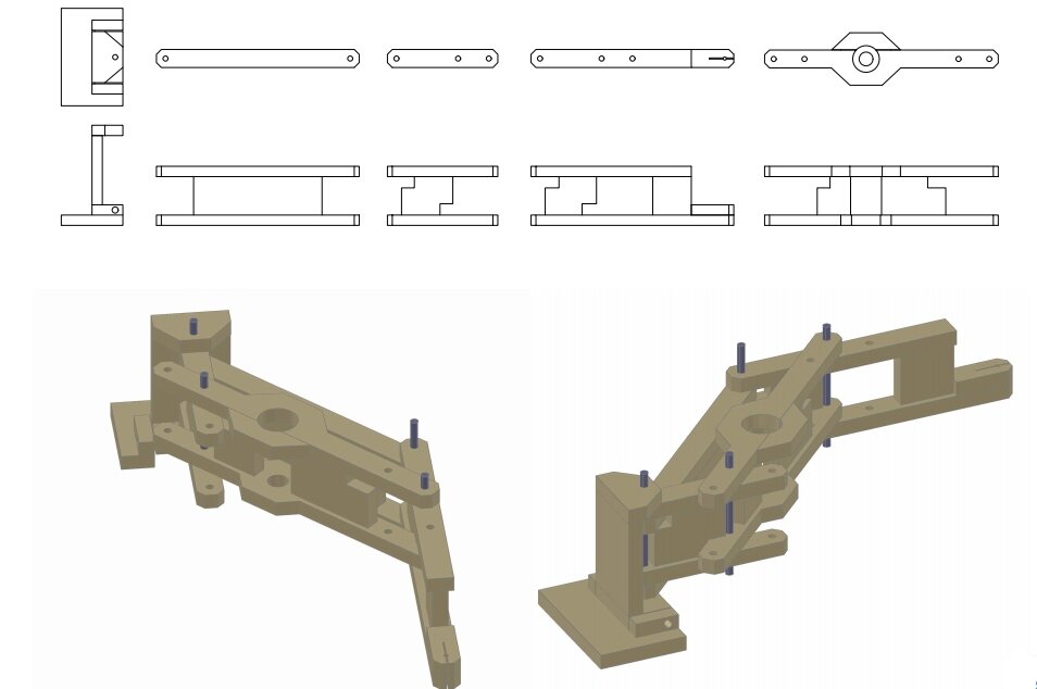 Общая схема с видами деталей.