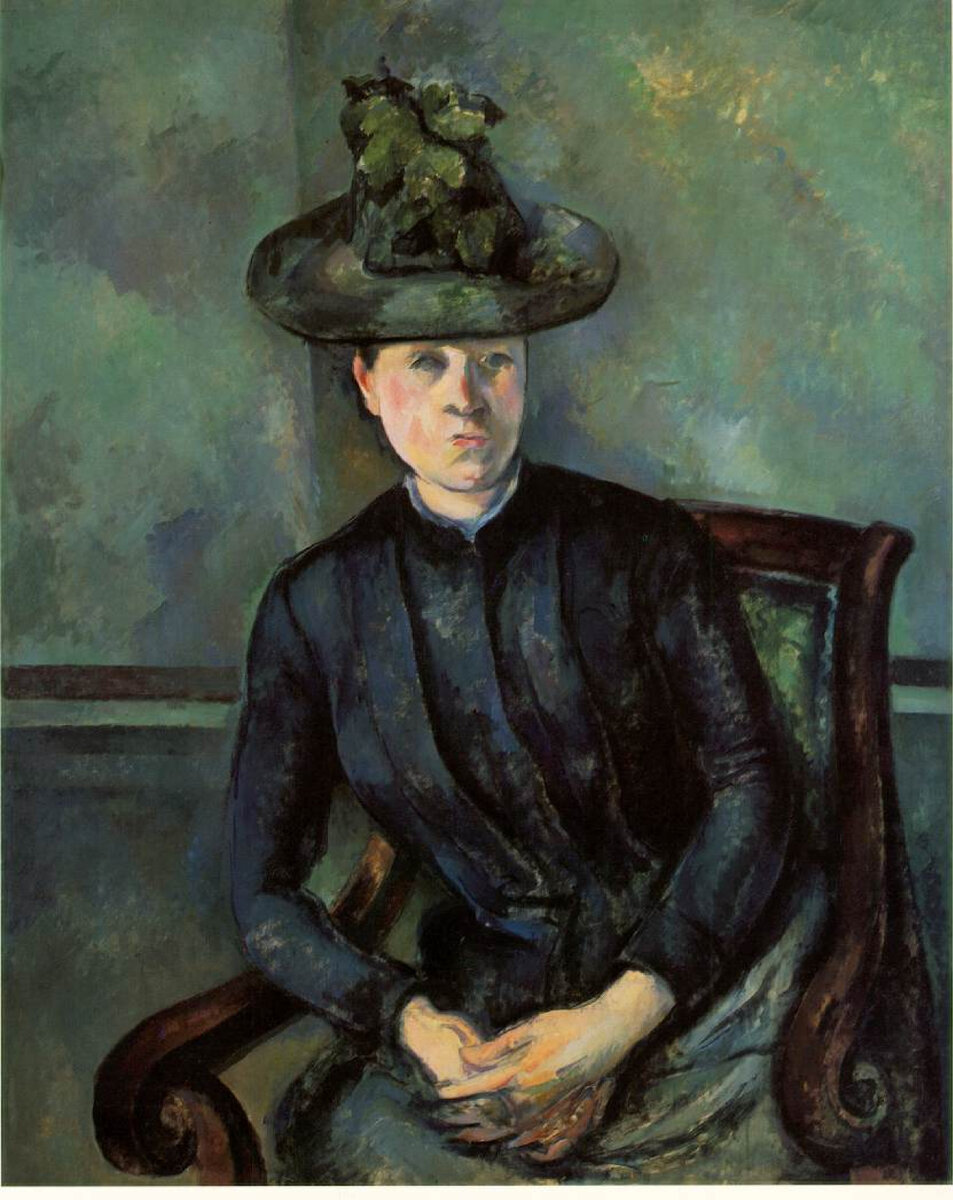 Поль Сезанн. «Портрет мадам Сезанн», 1877. Поль Сезанн Madame Cezanne 1885. Поль Сезанн в шляпе. Поль Сезанн портрет мадам Сезанн.