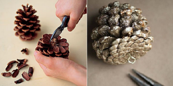 Плоскогубцы и дрель добавят шишкам аккуратности, а декору биокамина – надежности. Молоток и гвозди для работы не подойдут: каленые чешуйки становятся хрупкими.