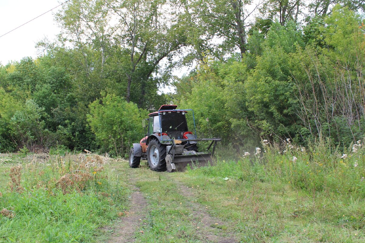Мульчер в действии