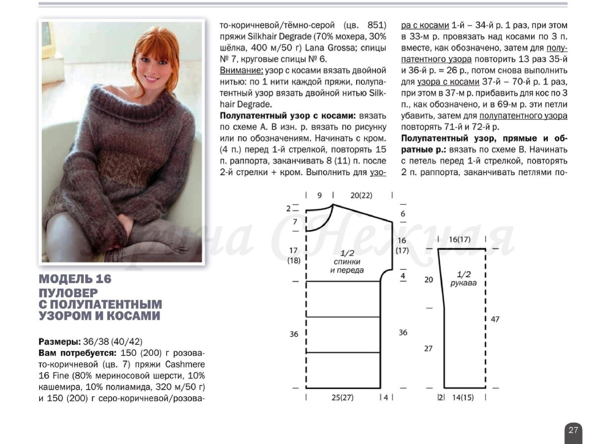 Ирина снежная вязание спицами жакеты и кардиганы с описанием и схемами