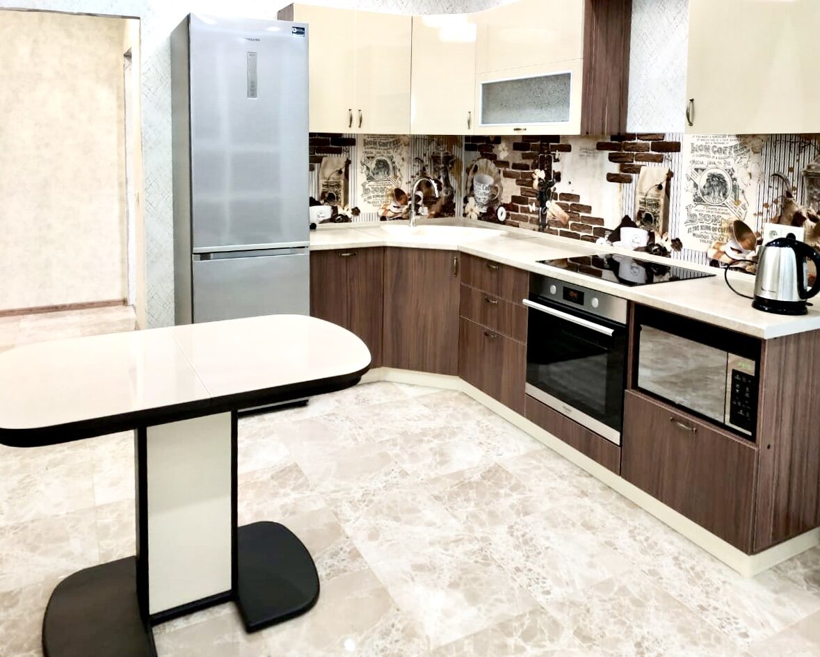 Встречать утро  с чашечкой кофе на такой кухне одно удовольствие!   